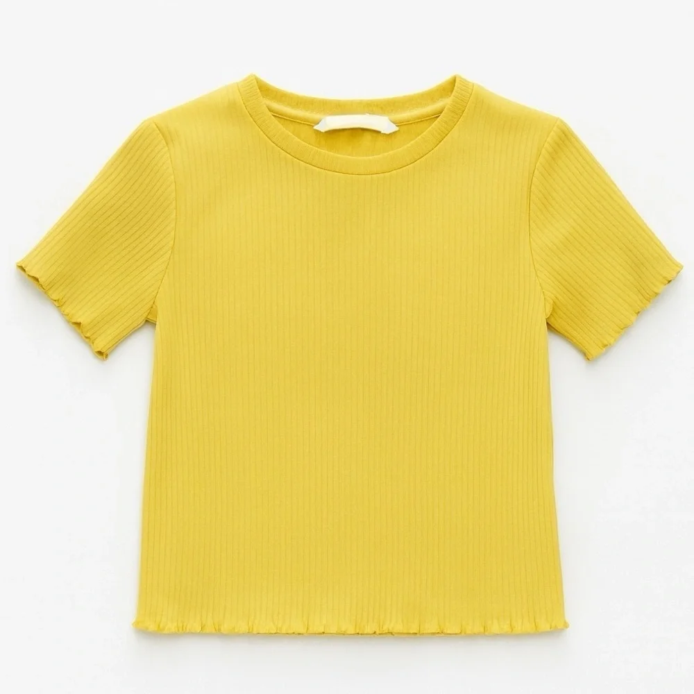 H&M Yellow Ribbed Top - Picture 1 of 3
